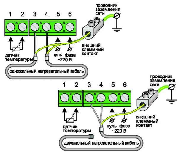 Способы подключения датчика теплого пола