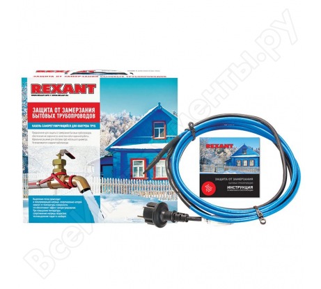 Саморегулирующийся кабель на трубу REXANT 15MSR-PB 25м 375Вт 51-0623